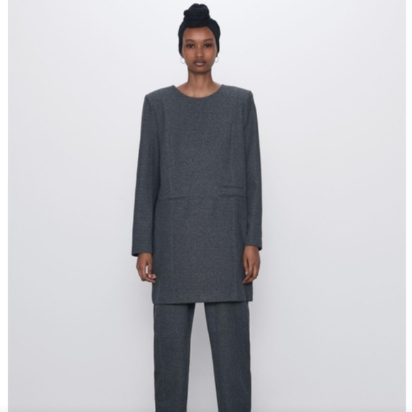 Zara tunic long sleeve gray sz small - Picture 1 of 11
